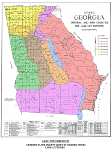 Georgia Map of Original and 1895 Counties and Land Districts